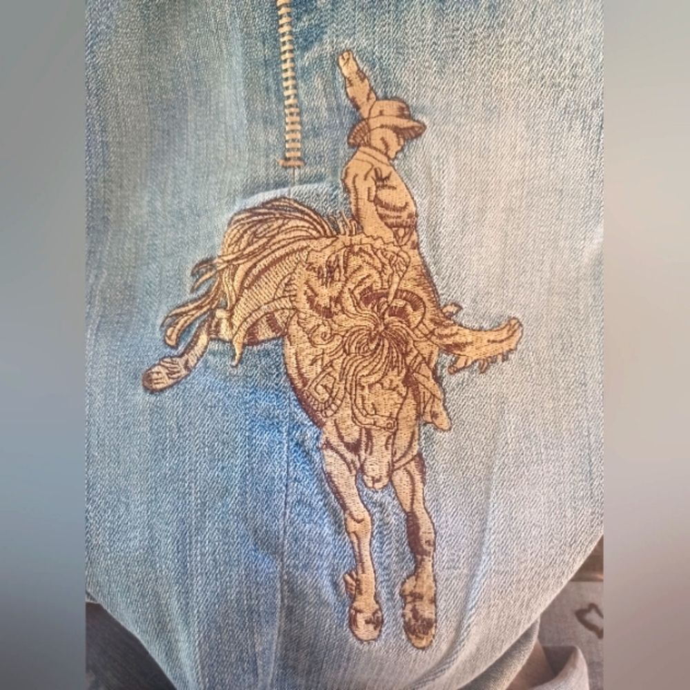 💛🐎🩵VERY RARE! Cowgirl Tuff Buck Bootcut Jeans 26x35